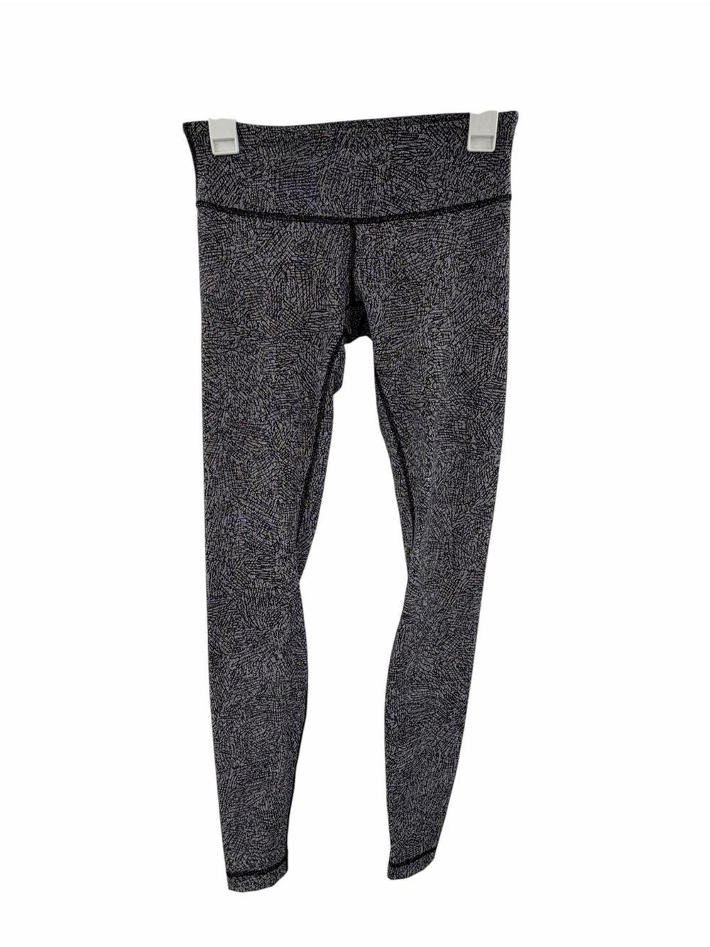 Lululemon Wunder Under Pant Leggings Line Up White Black Printed Size 6 Low Rise